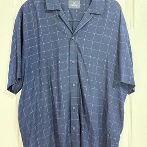 Scotch & Soda Men's Blue Grid Pattern Shirt